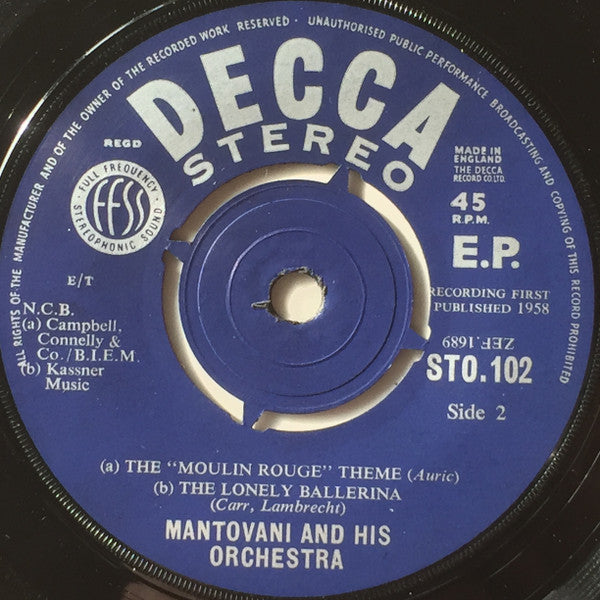 Mantovani : Waltz Encores (7", EP, RE, 4-P)
