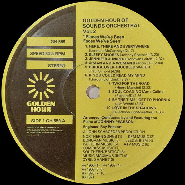 Sounds Orchestral : Golden Hour Of Sounds Orchestral – Vol. 2 'Places We've Been... Faces We've Seen' (LP, Comp)