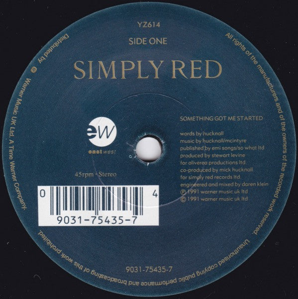Simply Red : Something Got Me Started (7", Single)