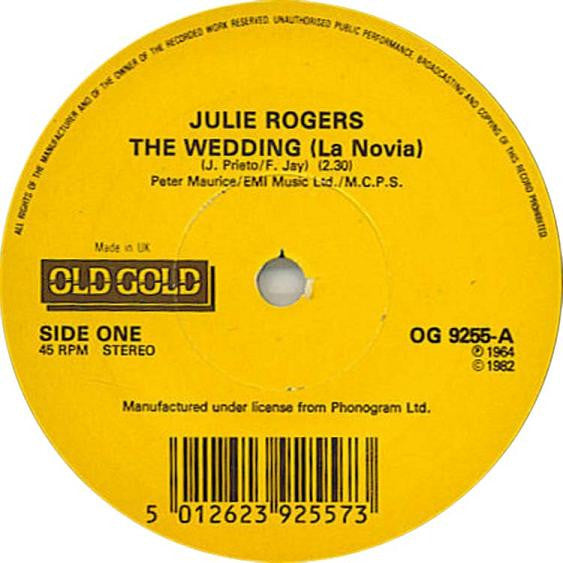Julie Rogers / Stuart Gillies : The Wedding (La Novia) / Amanda (7", Single)