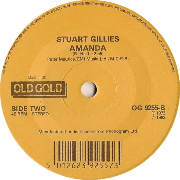 Julie Rogers / Stuart Gillies : The Wedding (La Novia) / Amanda (7", Single)