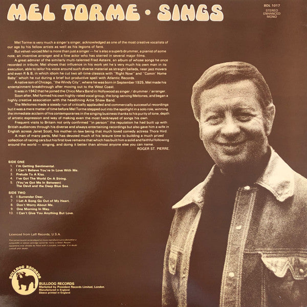 Mel Tormé : Mel Tormé Sings (LP, Album)