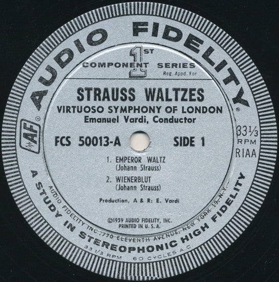 Johann Strauss Jr., Emanuel Vardi Conducts Virtuoso Symphony Of London : Waltzes (LP, Album, Gat)