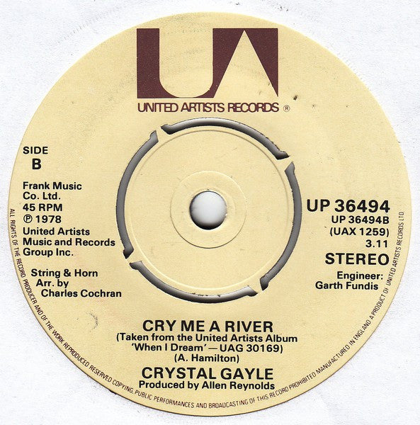 Crystal Gayle : Why Have You Left The One You Left Me For (7", Single)