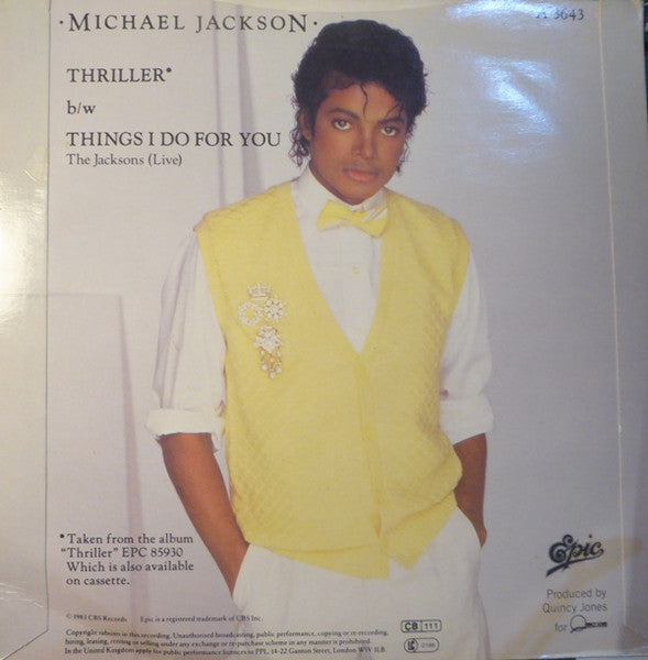 Michael Jackson : Thriller (7", Single, Pap)