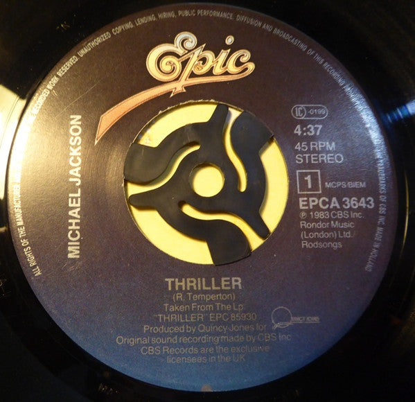 Michael Jackson : Thriller (7", Single, Pap)