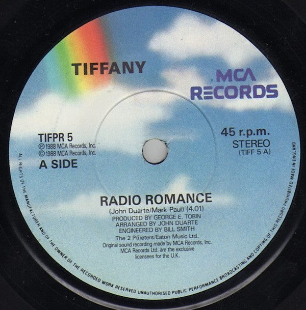 Tiffany : Radio Romance (7", Single, Pos)