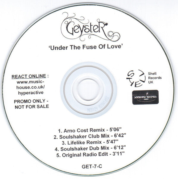 Geyster : Under The Fuse Of Love (CDr, Maxi, Promo)