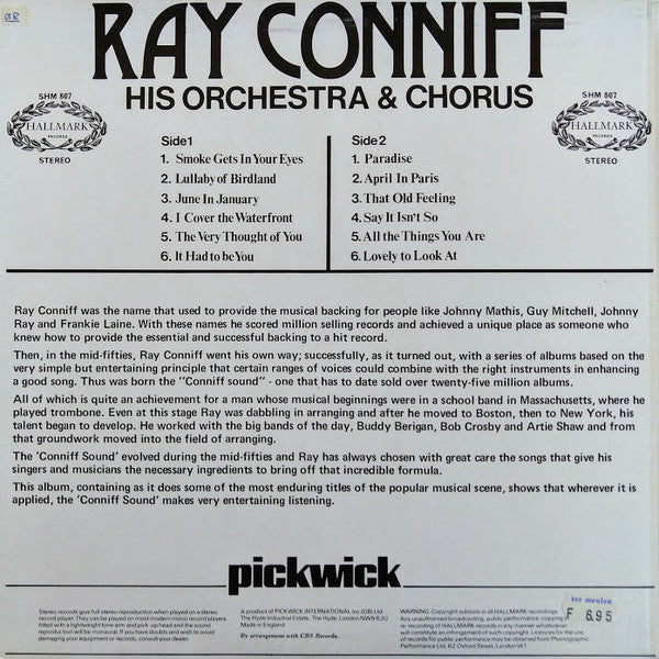 Ray Conniff And His Orchestra & Chorus : Ray Conniff, His Orchestra & Chorus (LP, Album, RE)