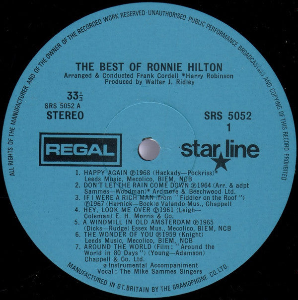 Ronnie Hilton : The Best Of Ronnie Hilton (LP, Comp)