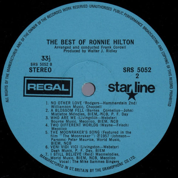 Ronnie Hilton : The Best Of Ronnie Hilton (LP, Comp)