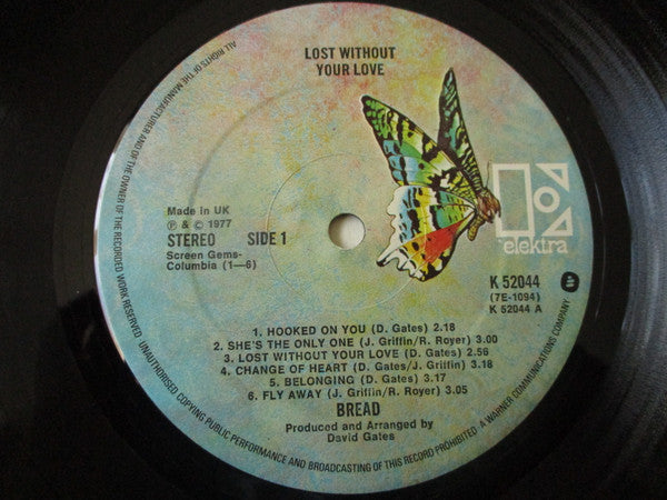 Bread : Lost Without Your Love (LP, Album, Gat)