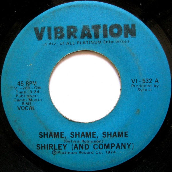 Shirley & Company : Shame, Shame, Shame (7", Single)