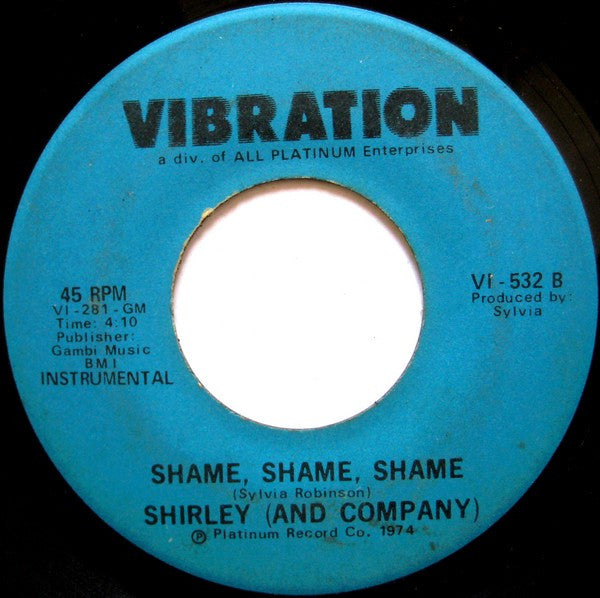 Shirley & Company : Shame, Shame, Shame (7", Single)