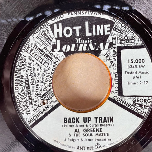 Al Greene & The Soul Mates : Back Up Train (7")