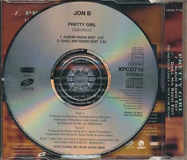 Jon B : Pretty Girl (CD, Single, Promo)