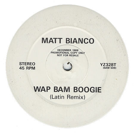 Matt Bianco : Wap Bam Boogie (12", S/Sided, Promo)