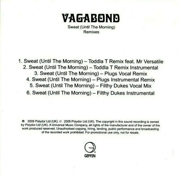 Vagabond (4) : Sweat (Until The Morning) (CDr, Promo)