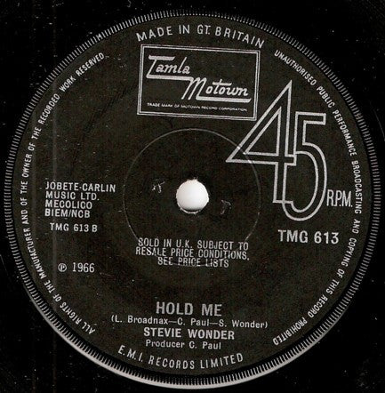 Stevie Wonder : I Was Made To Love Her (7", Single, Sol)
