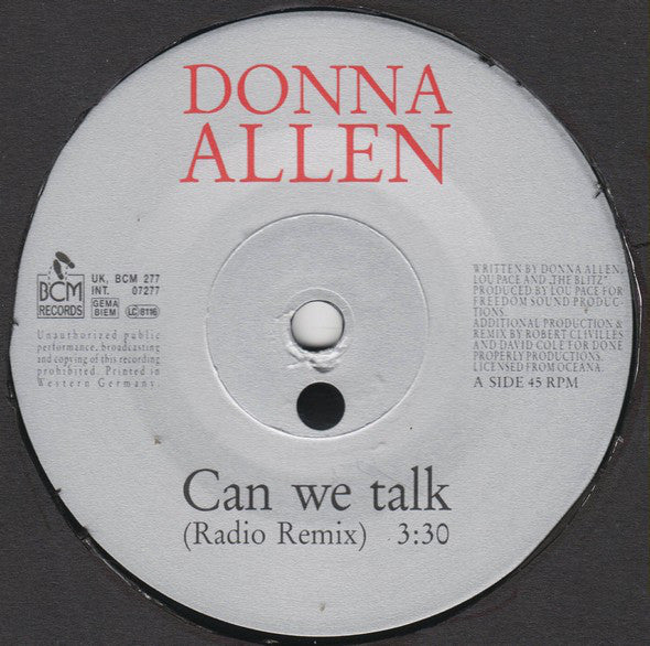 Donna Allen : Can We Talk (7", Single)