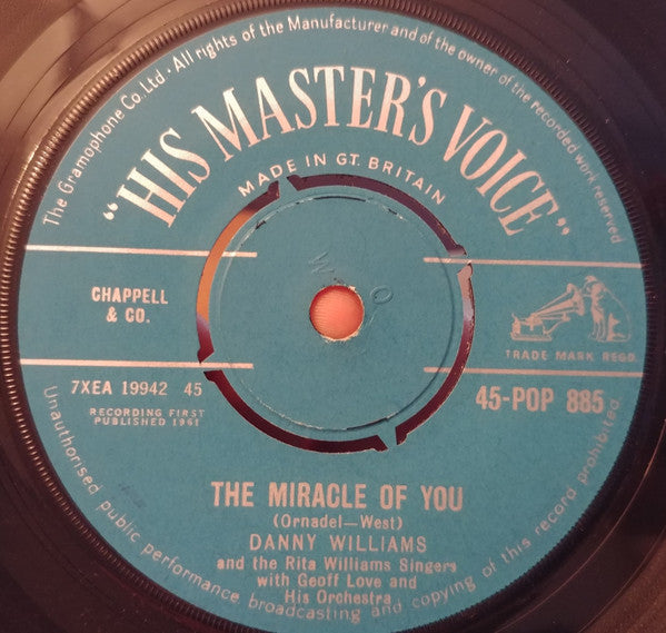 Danny Williams : The Miracle Of You (7")