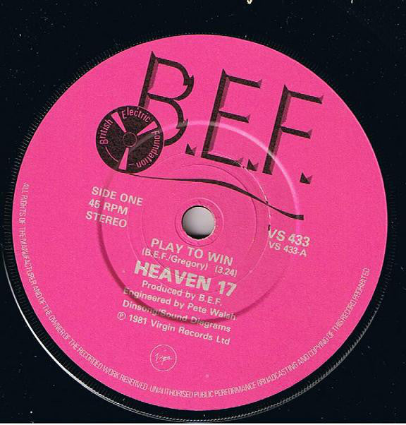 Heaven 17 : Play To Win (7", Single, Car)
