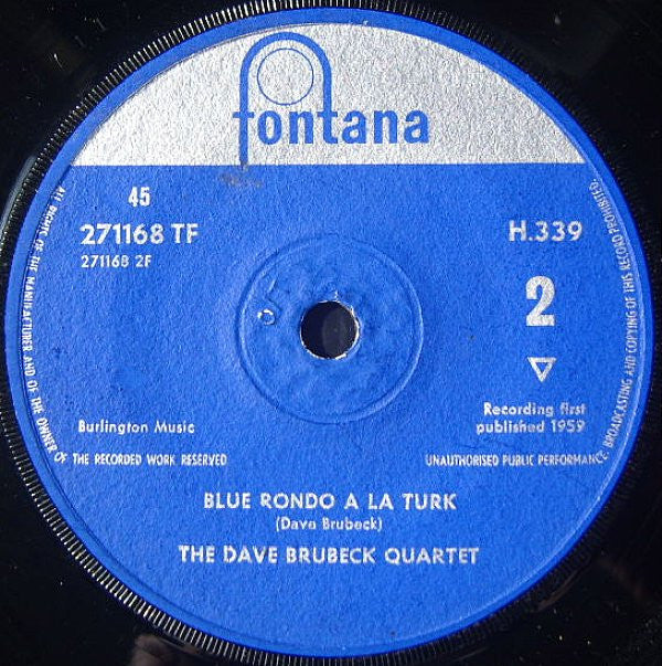 The Dave Brubeck Quartet : Take Five (7", Single, Mono, Sol)