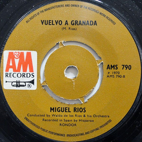 Miguel Ríos : A Song Of Joy / Vuelvo A Granada (7")