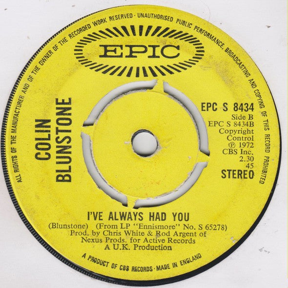 Colin Blunstone : I Don't Believe In Miracles (7", Single)