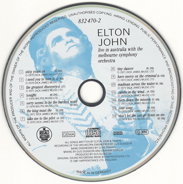 Elton John With Melbourne Symphony Orchestra : Live In Australia (CD, Album)