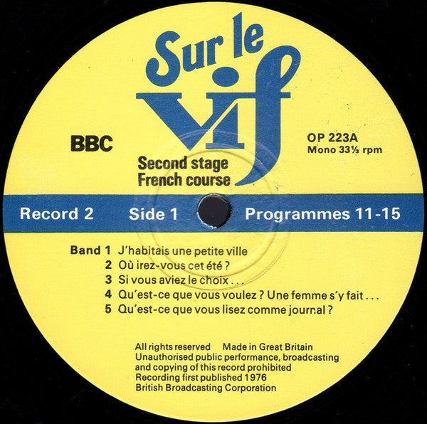 Unknown Artist : Sur Le Vif 2 (LP)