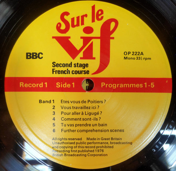 No Artist : Sur Le Vif 1 (LP)
