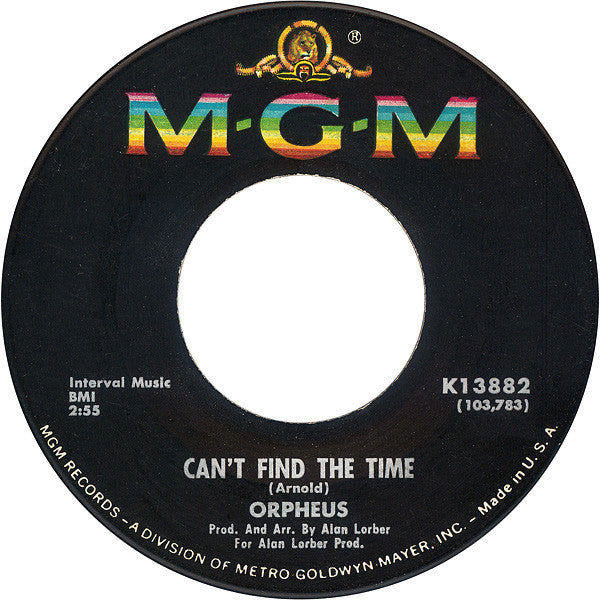 Orpheus (5) : Can't Find The Time / Lesley's World (7", Single)