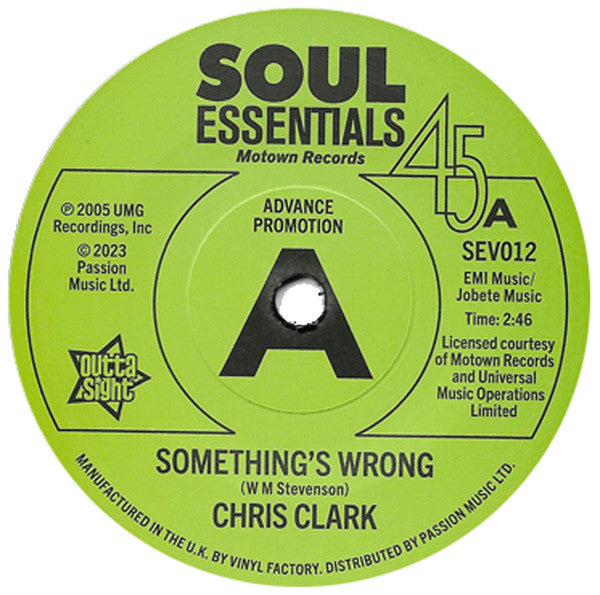 Chris Clark (2) : Something's Wrong / Do I Love You (Indeed I Do) - UK Promo issue (7", Single, Promo)