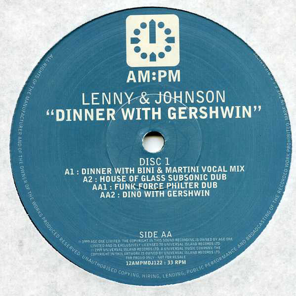 Lenny & Johnson : Dinner With Gershwin (2x12", Ltd, Promo)