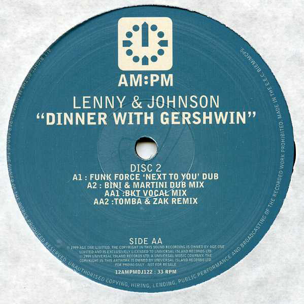 Lenny & Johnson : Dinner With Gershwin (2x12", Ltd, Promo)