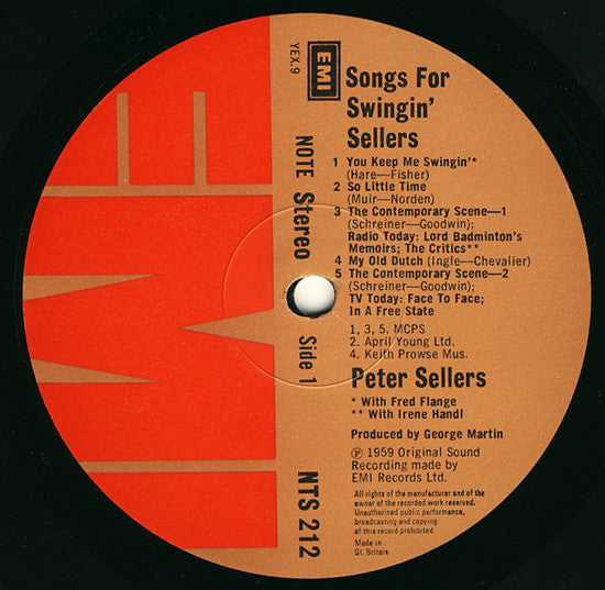 Peter Sellers : Songs For Swingin' Sellers (LP, RP)