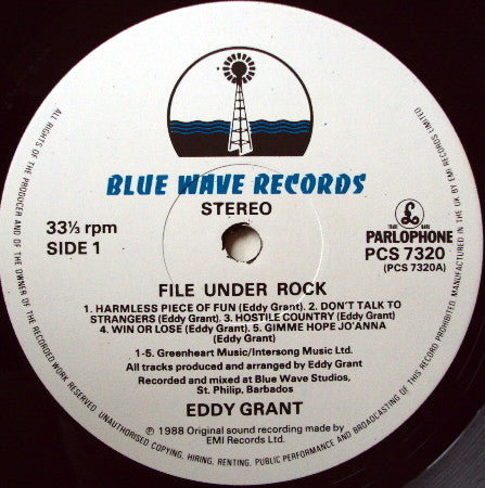 Eddy Grant : File Under Rock (LP, Album)