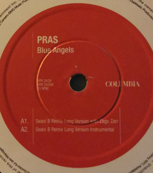 Pras Michel : Blue Angels (Seani B + K Gee Remixes) (12", Promo)