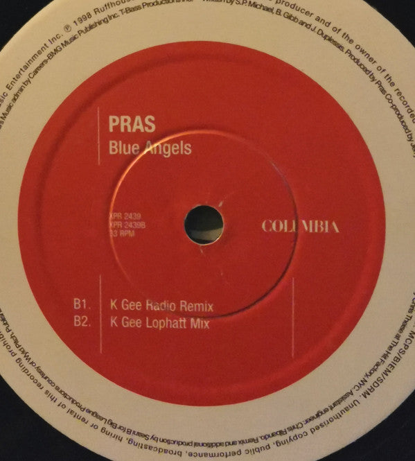 Pras Michel : Blue Angels (Seani B + K Gee Remixes) (12", Promo)