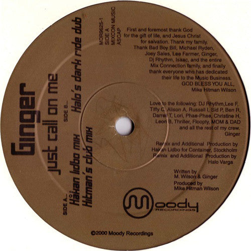 Ginger : Just Call On Me (12")