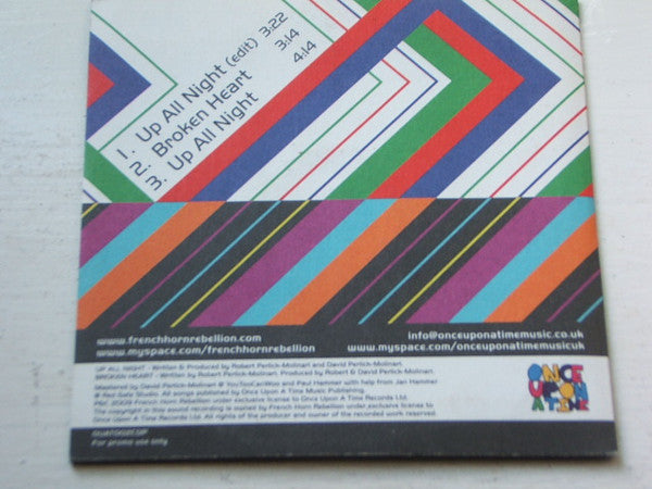 French Horn Rebellion : Up All Night (CD, Single, Promo)