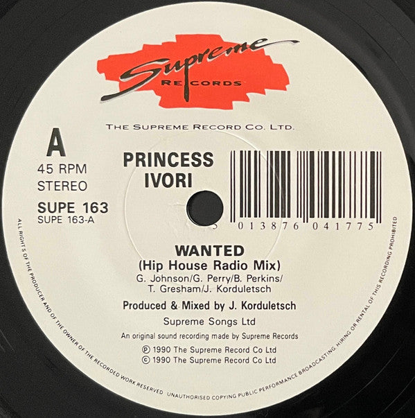 Princess Ivori : Wanted (7")