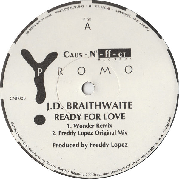 J.D. Braithwaite : Ready For Love (12", Promo)
