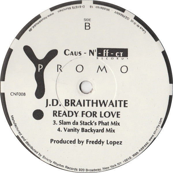 J.D. Braithwaite : Ready For Love (12", Promo)