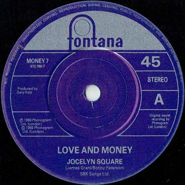 Love And Money : Jocelyn Square (7", Single)
