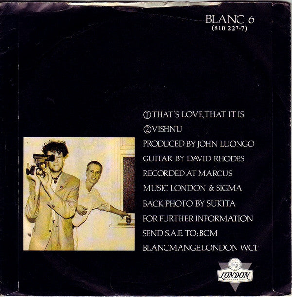 Blancmange : That's Love, That It Is (7", Single, Pap)