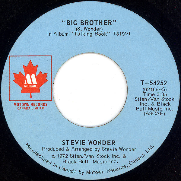 Stevie Wonder : You Haven't Done Nothin' / Big Brother (7", Single)