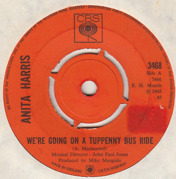 Anita Harris : We're Going On A Tuppenny Bus Ride (7", Single)