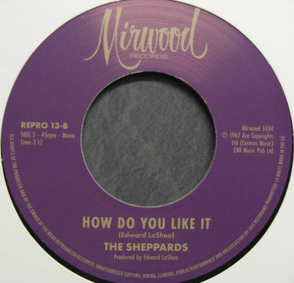 The Sheppards : Stubborn Heart / How Do You Like It (7", Single, Mono, RE)